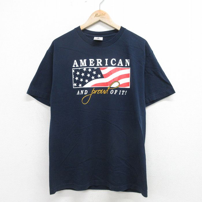 乐天商城 - 【中古】古着 半袖 ビンテージ ヴィンテージTシャツ メンズ 00年代 00s 星条旗 コットン クルーネック 丸首 黒 ブラック Lサイズ 中古 | 春夏 夏物 夏服 ヴィンテージTシャツ メンズファッション カットソー ティーシャツ ティシャツ メンズTシャツ 半袖Tシャ