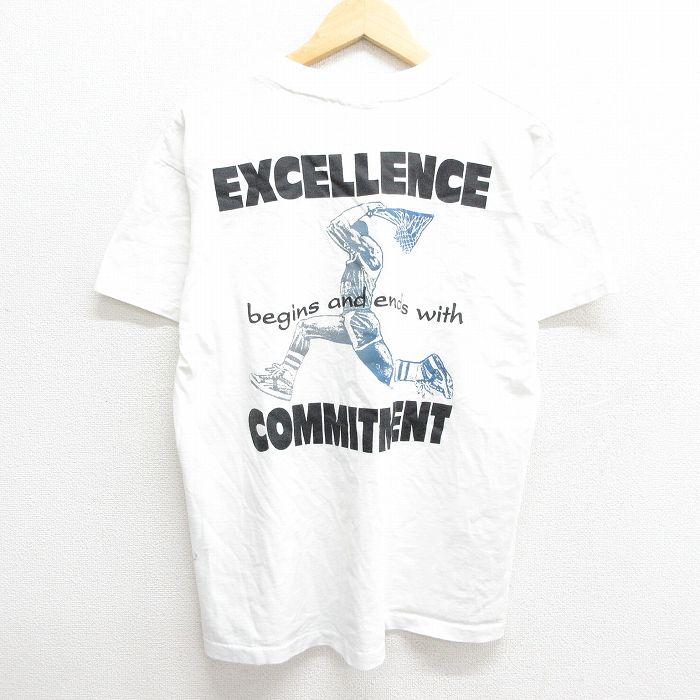 Rakuten - 【中古】古着 90s バスケットボール Tシャツ メンズ Lサイズ 白 半袖 クルーネック Kearney アメカジ ストリート ヴィンテージ カジュアル きれいめ 24mar21