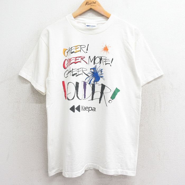 樂天商城 - 【中古】古着 半袖 ビンテージ ヴィンテージTシャツ メンズ 90年代 90s CEER Kaepa コットン クルーネック 丸首 USA製 アメリカ製 白 ホワイト Lサイズ 中古 | 春夏 夏物 夏服 ヴィンテージTシャツ メンズファッション カットソー ティーシャツ ティシャツ メ