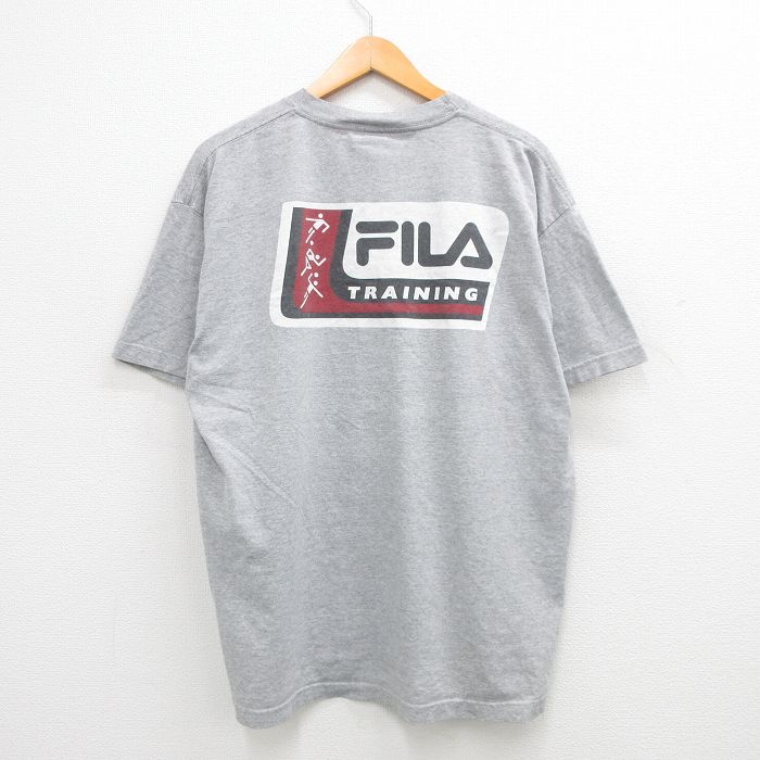 乐天商城 - 【中古】古着 フィラ FILA 半袖 ビンテージ ヴィンテージTシャツ メンズ 00年代 00s ビッグロゴ 大きいサイズ 2L LL ビッグシルエット ゆったり ビッグサイズ オーバーサイズ クルーネック 丸首 グレー 霜降り XLサイズ 中古 | 春夏 夏物 夏服 ヴィンテージT