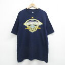 【中古】古着 アディダス adidas 半袖 ビンテージ ヴィンテージTシャツ メンズ 00年代 00s ノースウエスト バスケットボール ロング丈 コットン クルーネック 丸首 紺 ネイビー XLサイズ 中古 | 春夏 夏物 夏服 ヴィンテージTシャツ メンズファッション カッ 5OF