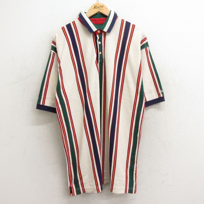 【中古】古着 ダックヘッド 半袖 ポロシャツ メンズ 00年代 00s ロング丈 コットン 鹿の子 