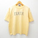 【中古】古着 半袖 ビンテージ ヴィンテージTシャツ メンズ 00年代 00s カンガルー パース コットン クルーネック 丸首 オーストラリア製 黄 イエロー XLサイズ 中古 | 春夏 夏物 夏服 ヴィンテージTシャツ メンズファッション カットソー ティーシャツ ティ 5OF