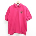 【中古】古着 半袖 ポロシャツ メンズ 90年代 90s シカ 鹿の子 大きいサイズ 2L LL ビッグシルエット ゆったり ビッグサイズ オーバーサイズ コットン ピンク XLサイズ 中古 トップス | 春夏 春物 春服 夏物 夏服 カジュアルシャツ メンズファッション 半袖シ(4)