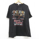 【中古】古着 半袖 ロックTシャツ バンドTシャツ メンズ キースアーバン ケニーチェズニー 大きいサイズ 2L LL ビッグシルエット ゆったり ビッグサイズ オーバーサイズ コットン クルーネック 丸首 黒 ブラック XLサイズ 中古 春夏 夏物 夏服 メンズファッション カ