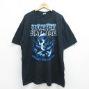 【中古】古着 半袖 ビンテージ ヴィンテージ ロックTシャツ バンドTシャツ メンズ 00年代 00s レイナードスキナード レーナードスキナード 大きいサイズ 2L LL ビッグシルエット ゆったり ビッグサイズ オーバーサイズ ロング丈 コットン クルーネック 丸首 黒 ブラッ