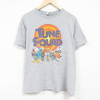 【中古】古着 半袖Tシャツ メンズ スペースジャム ルーニーテューンズ LOONEY TUNES マービンザマーシャン ヨセミテサム クルーネック 丸首 グレー 霜降り XLサイズ 中古 中古メンズ半袖プリントキャラクター