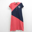 【中古】古着 ラルフローレン Ralph Lauren スポーツ 半袖 ブランド ポロシャツワンピース キッズ ガールズ 子供服 ワンポイントロゴ 鹿の子 コッ...