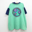 【中古】古着 IZOD 半袖 ビンテージ ヴィンテージTシャツパーカー キッズ ボーイズ 子供服 90年代 90s ツートンカラー バイカラー コットン USA製 アメリカ製 黄緑他 【spe】 | 春夏 春物 春服 秋冬 秋物 秋服 女の子 子ども服 こども服 カジュアル ファッシ