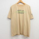 【中古】古着 アディダス adidas 半袖 ビンテージ ヴィンテージTシャツ メンズ 00年代 00s ノートルダム アメフト 大きいサイズ 2L LL ビッグシルエット ゆったり ビッグサイズ オーバーサイズ コットン クルーネック 丸首 ベージュ系 カーキ XLサイズ 中古 | 5OF