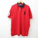 【中古】古着 ラルフローレン Ralph Lauren 半袖 ブランド ラガーシャツ メンズ ビッグポニー ビックポニー 大きいサイズ 2L LL ビッグシルエット ゆったり ビッグサイズ オーバーサイズ コットン 鹿の子 赤他 レッド XLサイズ 中古 トップス | 春夏 春物 春服 夏物 夏