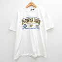 楽天古着屋RushOut【中古】古着 半袖 ビンテージ ヴィンテージTシャツ メンズ 00年代 00s NCAA アラバマ デトロイトミシガン 大きいサイズ 2L LL ビッグシルエット ゆったり ビッグサイズ オーバーサイズ コットン クルーネック 丸首 白 ホワイト XLサイズ 中古 | 春夏 夏物 夏服 ヴィン