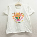 【中古】古着 半袖 ビンテージ ヴィンテージTシャツ キッズ ボーイズ 子供服 80年代 80s アニマル クルーネック 丸首 白 ホワイト | 春夏 春物 春...