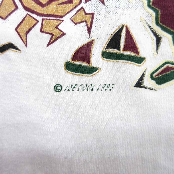 【中古】古着 半袖 ビンテージ ヴィンテージTシャツ メンズ 90年代 90s フロリダ 地図 コットン クルーネック 丸首 USA製 アメリカ製 白 ホワイト Lサイズ 中古 | 春夏 夏物 夏服 ヴィンテージTシャツ メンズファッション カットソー ティーシャツ ティシャツ 5OF
