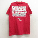 【中古】古着 半袖 ビンテージ ヴィンテージTシャツ キッズ ボーイズ 子供服 90年代 90s OVERTIME コットン クルーネック 丸首 USA製 アメリカ製 赤 レッド | 春夏 春物 春服 秋冬 秋物 秋服 女の子 子ども服 こども服 カジュアル ファッション おしゃれ かわ