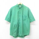 【中古】古着 ギャップ GAP 半袖シャツ メンズ 90年代 90s 大きいサイズ 2L LL ビッグシルエット ゆったり ビッグサイズ オーバーサイズ コットン ボタンダウン 緑 グリーン XLサイズ 中古 トップス 春夏 春物 春服 夏物 夏服 カジュアルシャツ メンズファッション