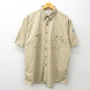 【中古】古着 TYNDALE 半袖シャツ メンズ 大きいサイズ 2L LL ビッグシルエット ゆったり ビッグサイズ オーバーサイズ ロング丈 ボタンダウン USA製 アメリカ製 ベージュ カーキ XLサイズ 中古 トップス | 春夏 春物 春服 夏物 夏服 カジュアルシャツ メンズ(4)