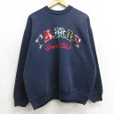 【中古】古着 TULTEX 長袖スウェット メンズ 90年代 90s パリ クルーネック 丸首 紺 ネイビー Lサイズ 中古 スエット トレーナー トップス |...
