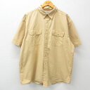 【中古】古着 エルエルビーン LLBEAN 半袖シャツ メンズ 00年代 00s 大きいサイズ 2L LL ビッグシルエット ゆったり ビッグサイズ オーバーサイズ ロング丈 コットン 黄 イエロー XLサイズ 中古 トップス | 春夏 春物 春服 夏物 夏服 カジュアルシャツ メンズファッシ