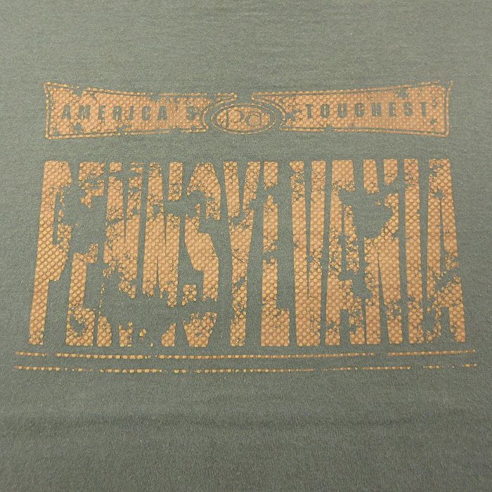【中古】古着 半袖 ビンテージ ヴィンテージTシャツ メンズ 00年代 00s ペンシルベニア コットン クルーネック 丸首 緑系 グリーン XLサイズ 中古 | 春夏 夏物 夏服 ヴィンテージTシャツ メンズファッション カットソー ティーシャツ ティシャツ メンズTシャ
