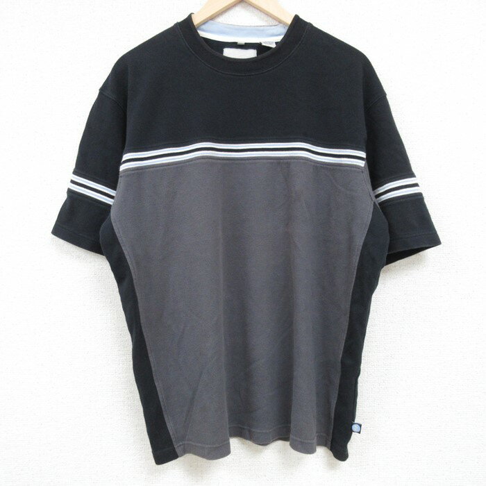【中古】古着 半袖Tシャツ メンズ 無地 マルチカラー コットン クルーネック 丸首 黒他 ブラック XLサイズ 中古 中古メンズ半袖プリントキャラクター 5OF