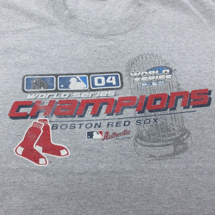 【中古】古着 00s MLB ボストンレッドソックス ワールドシリーズTシャツ メンズ XLサイズ グレー 霜降り ベースボール 野球 クルーネック アメカジ ストリート カジュアル 24may13 rushout-10650872 古着屋RushOut サンプル画像2