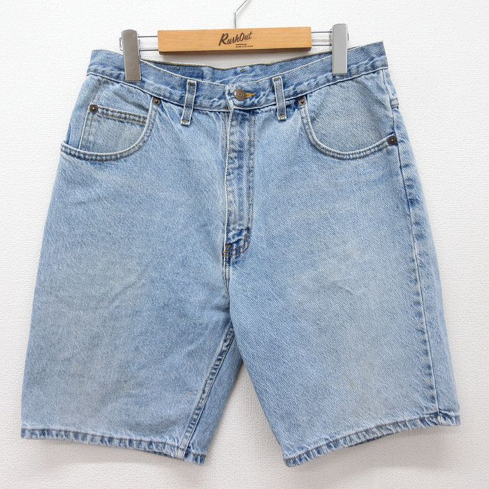 【中古】古着 ショートパンツ ショーツ メンズ 90年代 90s コットン USA製 アメリカ製 薄紺 ネイビー デニム W33 中古 ボトムス 短パン ショーパン ハーフ | 春夏 春物 春服 夏物 夏服 半ズボン カジュアル メンズファッション ファッション おしゃれ