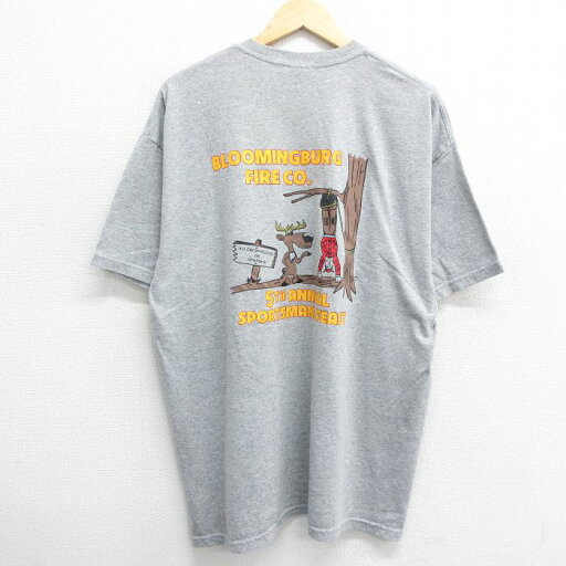 【中古】古着 半袖 ビンテージ ヴィンテージTシャツ メンズ 00年代 00s シカ BLOOMINGBURG 大きいサイズ 2L LL ビッグシルエット ゆったり ビッグサイズ オーバーサイズ クルーネック 丸首 グレー 霜降り XLサイズ 中古 | 春夏 夏物 夏服 ヴィンテージTシャツ 5OF 【中古】古着 半袖 ビンテージ ヴィンテージTシャツ メンズ 00年代 00s シカ BLOOMINGBURG 大きいサイズ 2L LL ビッグシルエット ゆったり ビッグサイズ オーバーサイズ クルーネック 丸首 グレー 霜降り XLサイズ 中古 | 春夏 夏物 夏服 ヴィンテージTシャツ 5OF