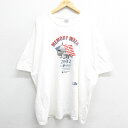 【中古】古着 半袖 ビンテージ ヴィンテージTシャツ メンズ 00年代 00s MEMORY WALK 星条旗 企業広告 大きいサイズ 2L LL ビッグシルエット ゆったり ビッグサイズ オーバーサイズ コットン クルーネック 丸首 白 ホワイト XLサイズ 中古 | 春夏 夏物 夏服 ヴ 5OF