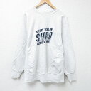 【中古】古着 長袖スウェット メンズ 90年代 90s 警察署 刺繍 クルーネック 丸首 USA製 アメリカ製 薄グレー 霜降り Lサイズ 中古 スエット トレ...