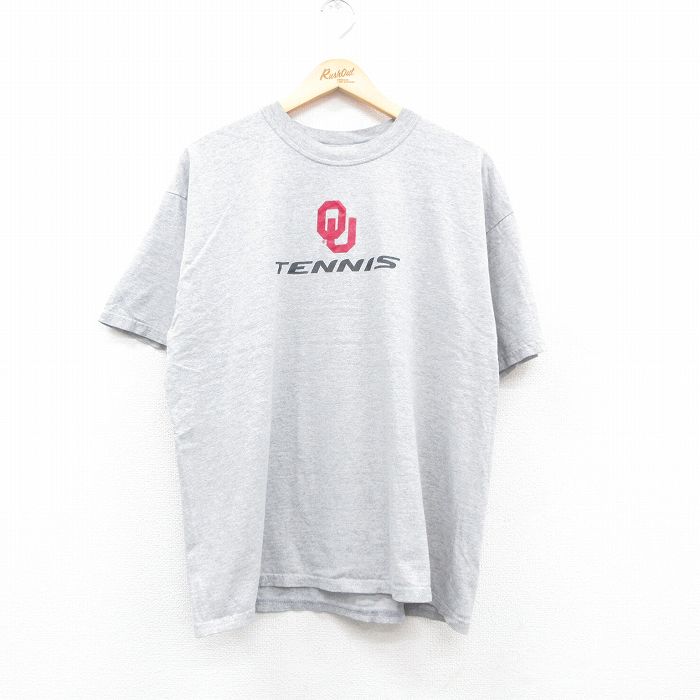 乐天商城 - 【中古】古着 半袖 ビンテージ ヴィンテージTシャツ メンズ 00年代 00s テニス 大きいサイズ 2L LL ビッグシルエット ゆったり ビッグサイズ オーバーサイズ クルーネック 丸首 グレー 霜降り XLサイズ 中古 | 春夏 夏物 夏服 ヴィンテージTシャツ メンズファ