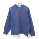 【中古】古着 長袖スウェット メンズ 90年代 90s ジャクソンホール 刺繍 クルーネック 丸首 USA製 アメリカ製 紺 ネイビー Lサイズ 中古 スエット...
