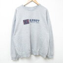 【中古】古着 オールドネイビー OLD NAVY 長袖スウェット メンズ 00年代 00s ビッグロゴ 大きいサイズ 2L LL ビッグシルエット ゆったり ビ...