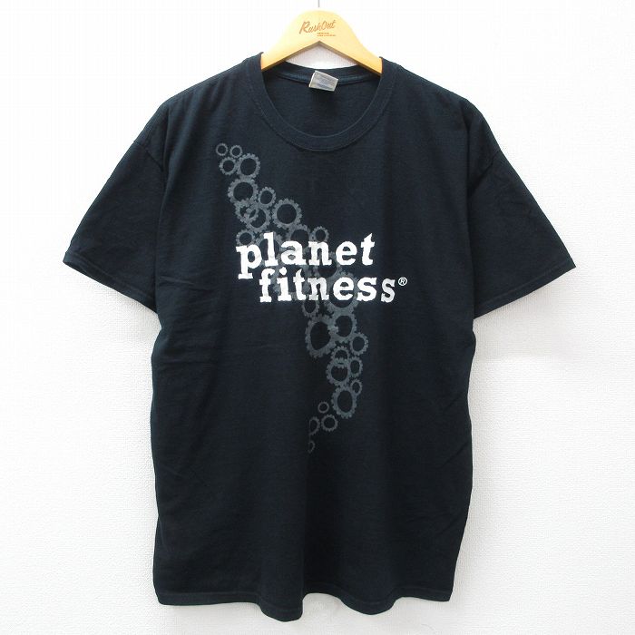 乐天商城 - 【中古】古着 半袖 ビンテージ ヴィンテージTシャツ メンズ 00年代 00s プラネットフィットネス コットン クルーネック 丸首 黒 ブラック XLサイズ 中古 | 春夏 夏物 夏服 ヴィンテージTシャツ メンズファッション カットソー ティーシャツ ティシャツ メンズ