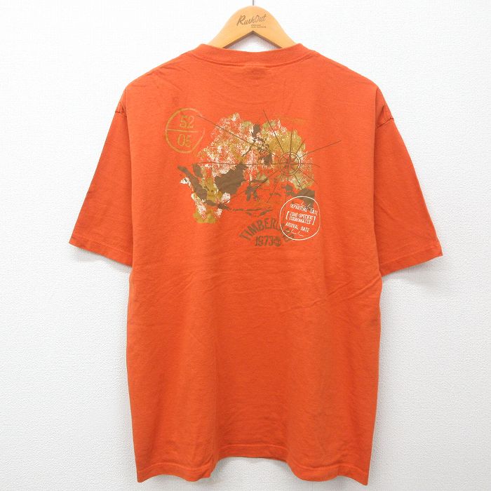 【中古】古着 ティンバーランド 半袖 ビンテージ ヴィンテージTシャツ メンズ 90年代 90s ワンポイントロゴ 方位磁石 コットン クルーネック 丸首 USA製 アメリカ製 オレンジ XLサイズ 中古 | …