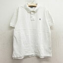 【中古】古着 ラルフローレン Ralph Lauren 半袖 ブランド ポロシャツ キッズ ボーイズ 子供服 ワンポイントロゴ コットン 鹿の子 白 ホワイト ...