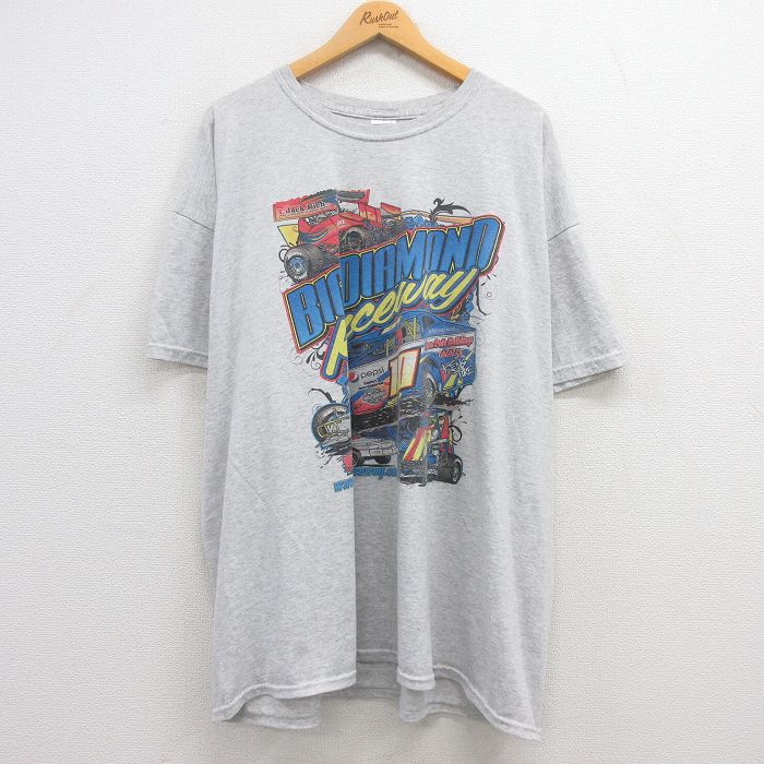 Spain （Clubs） - 【中古】古着 ジャージーズ 半袖Tシャツ レーシングカー グレー XLサイズ メンズ アメカジ ストリート カジュアル きれいめ ヴィンテージ レトロ オールド 5OF