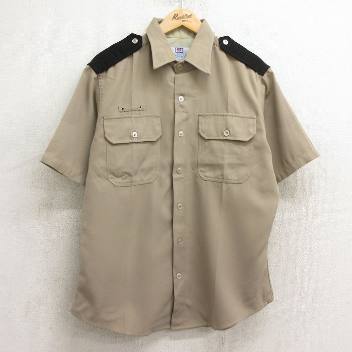 乐天商城 - 【中古】古着 半袖 ワークシャツ メンズ 90年代 90s USA製 アメリカ製 ベージュ カーキ Lサイズ 中古 トップス | 春夏 春物 春服 夏物 夏服 カジュアルシャツ メンズファッション 半袖シャツ おしゃれ カジュアル