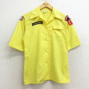 【中古】古着 半袖 ボーイスカウトシャツ レディース 80年代 80s ワッペン 開襟 オープンカラー 黄 イエロー 中古 ブラウス トップス | 春夏 春物 ...