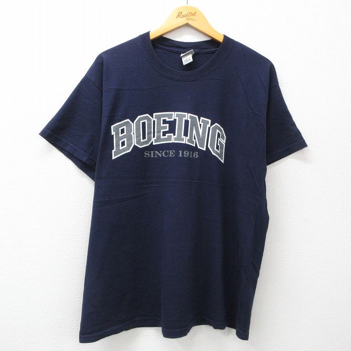 乐天商城 - 【中古】古着 半袖 ビンテージ ヴィンテージTシャツ メンズ 90年代 90s ボーイング BOEING コットン クルーネック 丸首 USA製 アメリカ製 紺 ネイビー 【spe】 XLサイズ 中古 | 春夏 夏物 夏服 ヴィンテージTシャツ メンズファッション カットソー ティーシャ