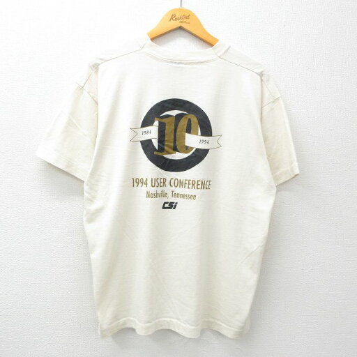【中古】古着 フルーツオブザルーム 半袖 ビンテージ ヴィンテージTシャツ メンズ 90年代 90s カンファレンス 大きいサイズ 2L LL ビッグシルエット ゆったり ビッグサイズ オーバーサイズ クルーネック 丸首 USA製 アメリカ製 生成り XLサイズ 中古 | 春夏 5OF 【中古】古着 フルーツオブザルーム 半袖 ビンテージ ヴィンテージTシャツ メンズ 90年代 90s カンファレンス 大きいサイズ 2L LL ビッグシルエット ゆったり ビッグサイズ オーバーサイズ クルーネック 丸首 USA製 アメリカ製 生成り XLサイズ 中古 | 春夏 5OF