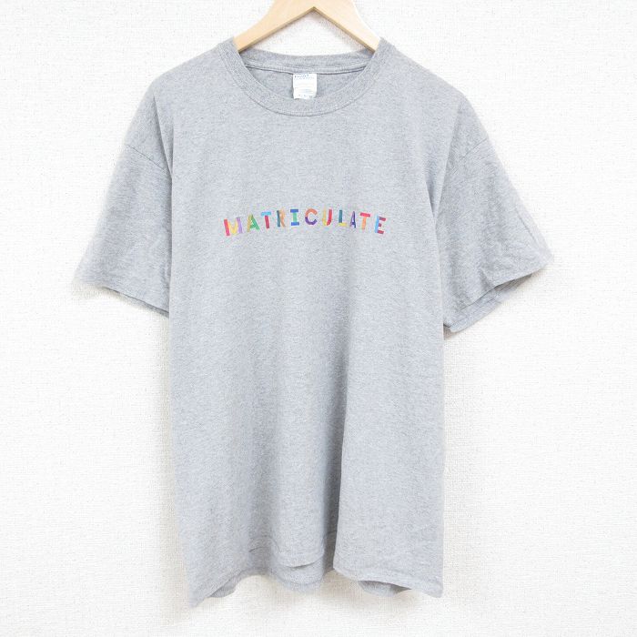 乐天商城 - 【中古】古着 半袖Tシャツ メンズ マトリキュレート 大きいサイズ 2L LL ビッグシルエット ゆったり ビッグサイズ オーバーサイズ クルーネック 丸首 グレー 霜降り XLサイズ 中古 中古メンズ半袖プリントキャラクター