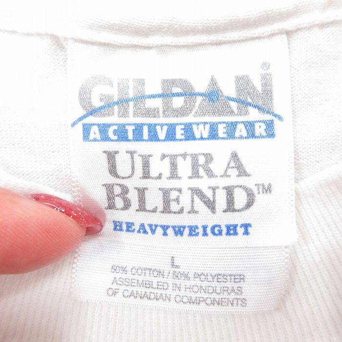 【中古】古着 00s ヴィンテージTシャツ メンズ Lサイズ 星条旗 白 クルーネック 半袖 アメカジ ストリート カジュアル きれいめ レトロ オールド 24jun05 5OF rushout-10656523 古着屋RushOut サンプル画像3