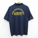 【中古】古着 半袖 ポロシャツ メンズ 90年代 90s ミリタリー ネイビー NAVY NJROTC 胸ポケット付き USA製 アメリカ製 紺 XLサイズ 中古 トップス | 春夏 春物 春服 夏物 夏服 カジュアルシャツ メンズファッション 半袖シャツ おしゃれ カジュアル 5OF(4)