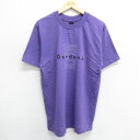 【中古】古着 半袖 ビンテージ ヴィンテージTシャツ メンズ 90年代 90s ブッシュガーデンズ 刺繍 コットン クルーネック 丸首 USA製 アメリカ製 紫 パープル Mサイズ 中古 | 春夏 夏物 夏服 ヴィンテージTシャツ メンズファッション カットソー ティーシャツ