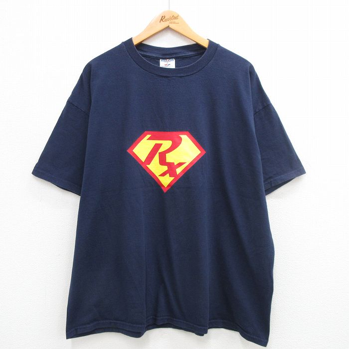 【中古】古着 ジャージーズ 半袖 ビンテージ ヴィンテージTシャツ メンズ 00年代 00s RX デュケイン 大学 大きいサイズ 2L LL ビッグシルエット ゆったり ビッグサイズ オーバーサイズ コットン クルーネック 丸首 紺 ネイビー XLサイズ 中古 | 春夏 夏物 夏 5OF