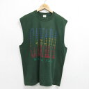 【中古】古着 ノースリーブ ビンテージ ヴィンテージTシャツ メンズ 90年代 90s ナイアガラの滝 コットン クルーネック 丸首 カナダ製 緑 グリーン X...