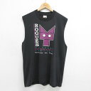 【中古】古着 フルーツオブザルーム ノースリーブ ビンテージ ヴィンテージTシャツ メンズ 90年代 90s ローグス ロックンロール クルーネック 丸首 黒 ...
