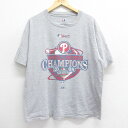 【中古】古着 マジェスティック 半袖 ビンテージ ヴィンテージTシャツ メンズ 00年代 00s MLB フィラデルフィアフィリーズ ワールドシリーズ クルーネ...