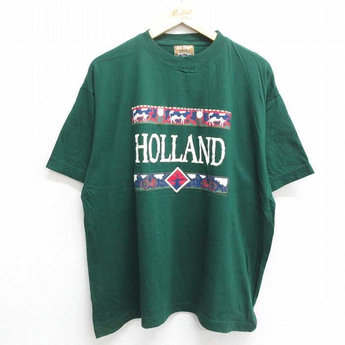 Rakuten - 【中古】古着 00s 半袖Tシャツ メンズ グリーン XLサイズ オランダ製 ヴィンテージ アメカジ カジュアル ストリート きれいめ レトロ オールド